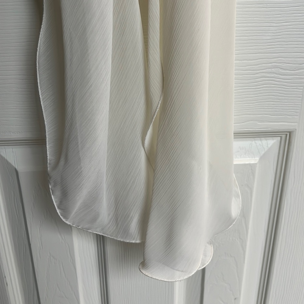 Thin cream color polyester scarf